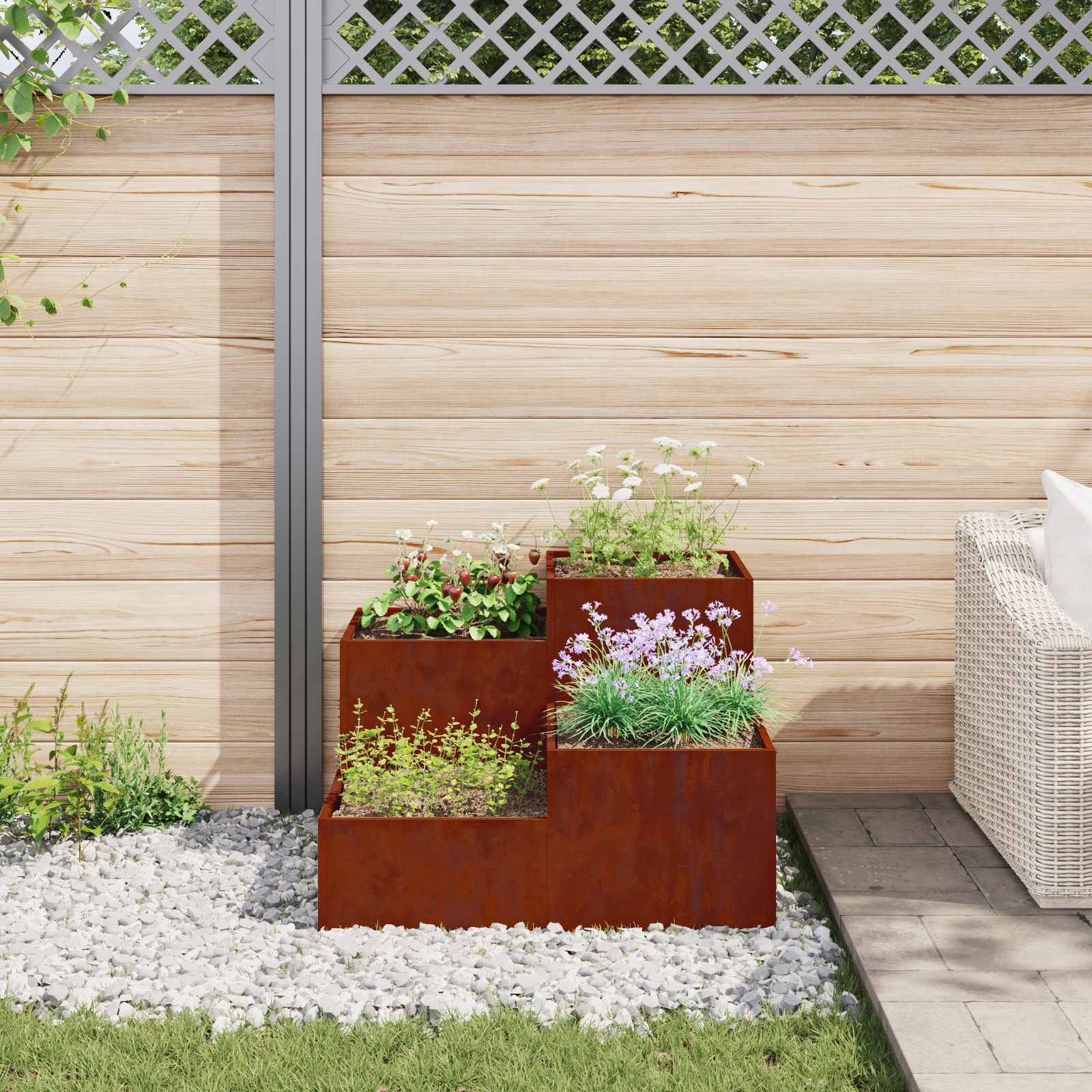 Vaso da giardino Ruggine 100 x 100 x 60 cm