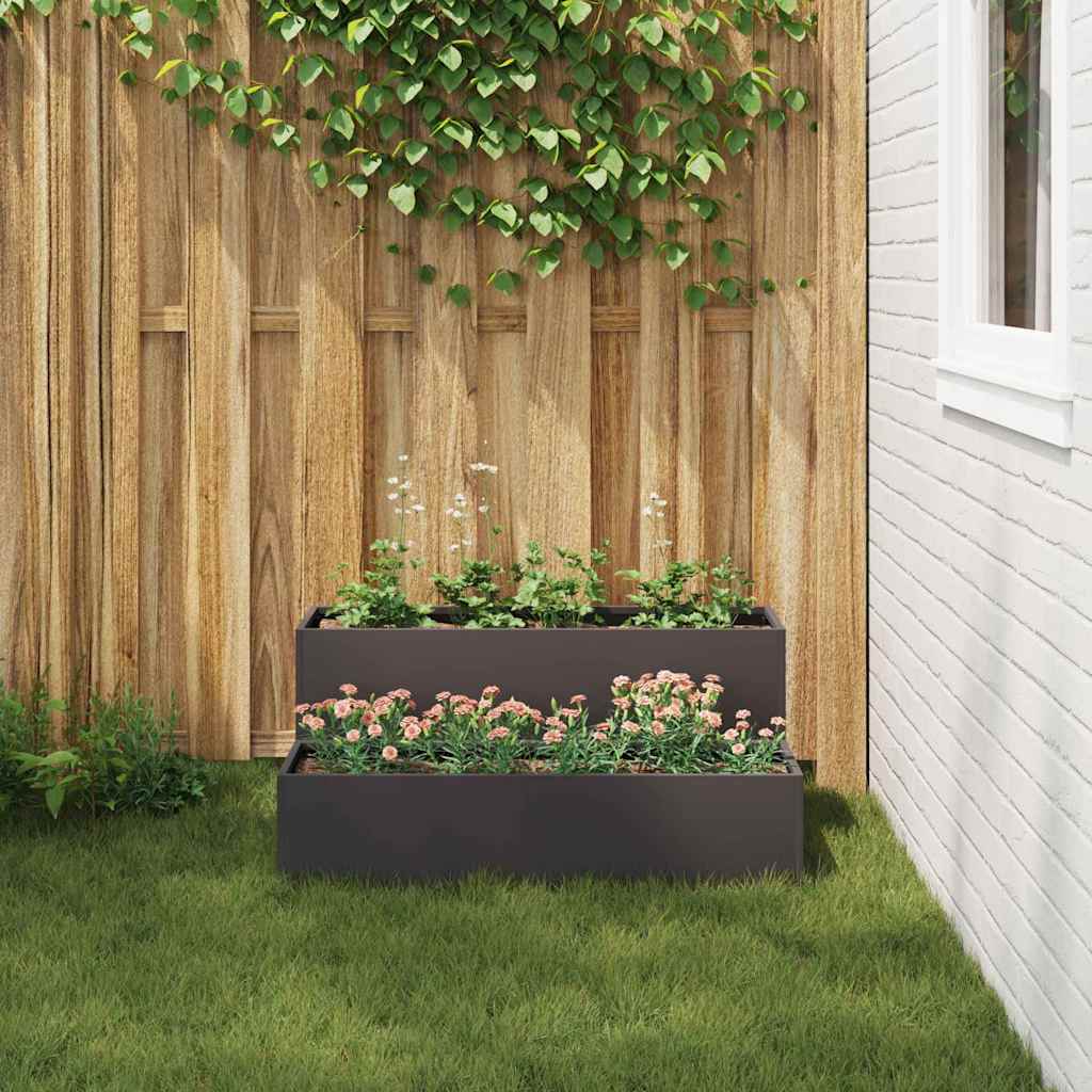 Vaso da giardino Nero 100 x 60 x 45 cm