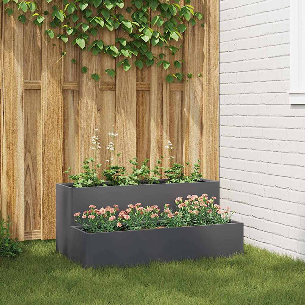 Vaso da giardino Antracite 100 x 60 x 45 cm