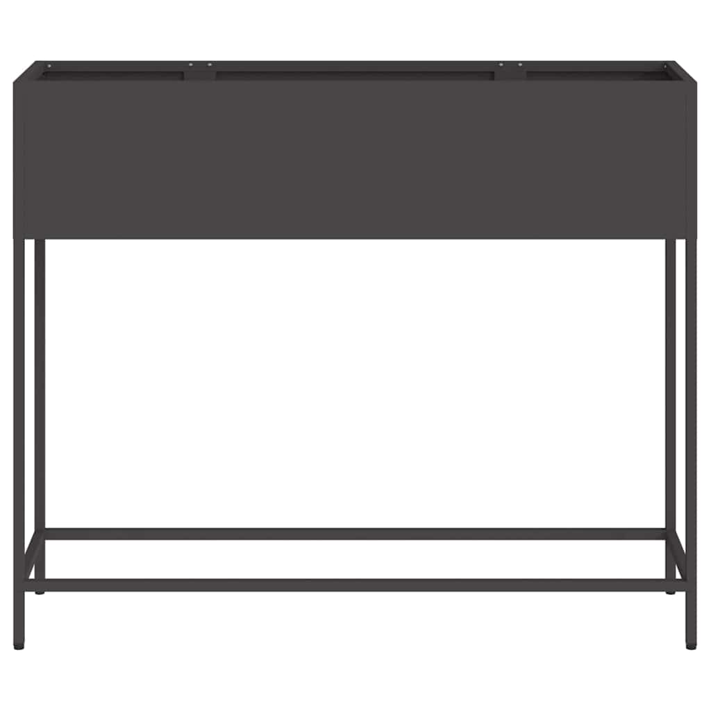Vaso da Giardino Rialzato Nero 100 x 26 x 82 cm Acciaio