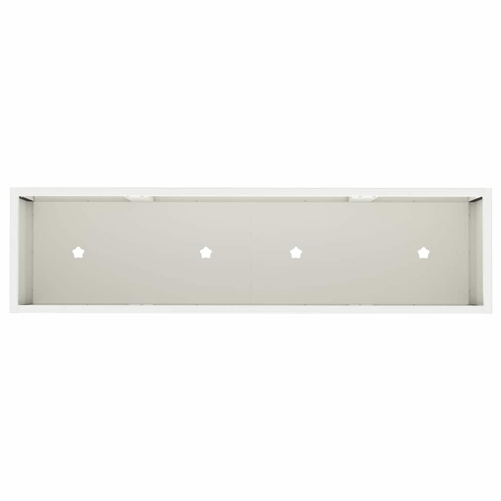 Vaso da Giardino Rialzato Bianco 100 x 26 x 82 cm Acciaio