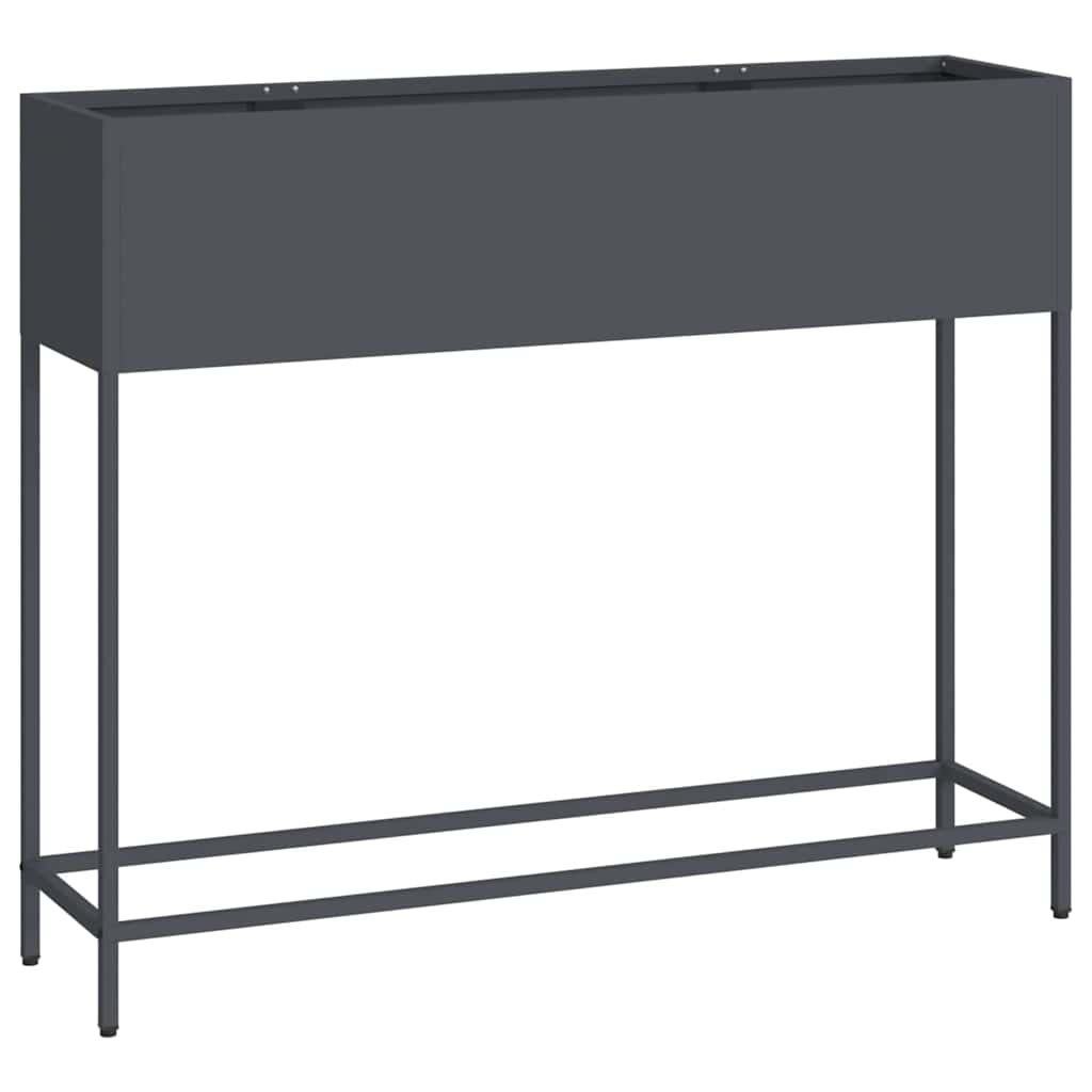 Vaso da Giardino Rialzato Antracite 100 x 26 x 82 cm Acciaio
