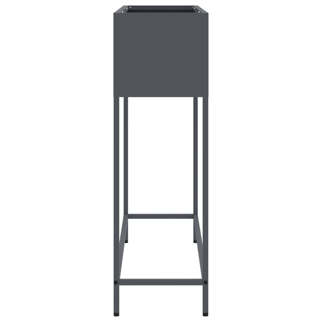 Vaso da Giardino Rialzato Antracite 100 x 26 x 82 cm Acciaio