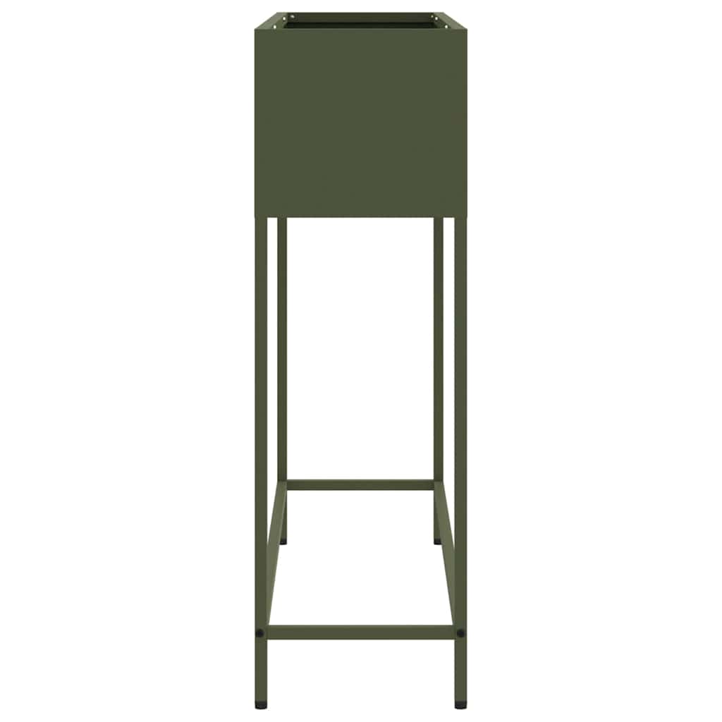Vaso da Giardino Rialzato Oliver verde 100 x 26 x 82 cm Acciaio