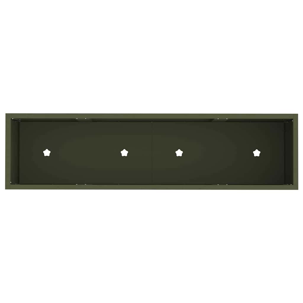 Vaso da Giardino Rialzato Oliver verde 100 x 26 x 82 cm Acciaio