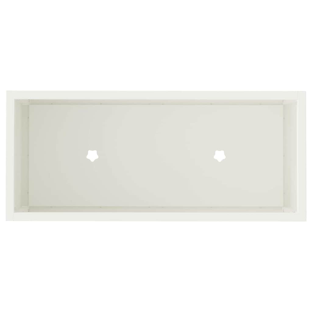 Vaso da Giardino Rialzato Bianco 60 x 26 x 48 cm Acciaio