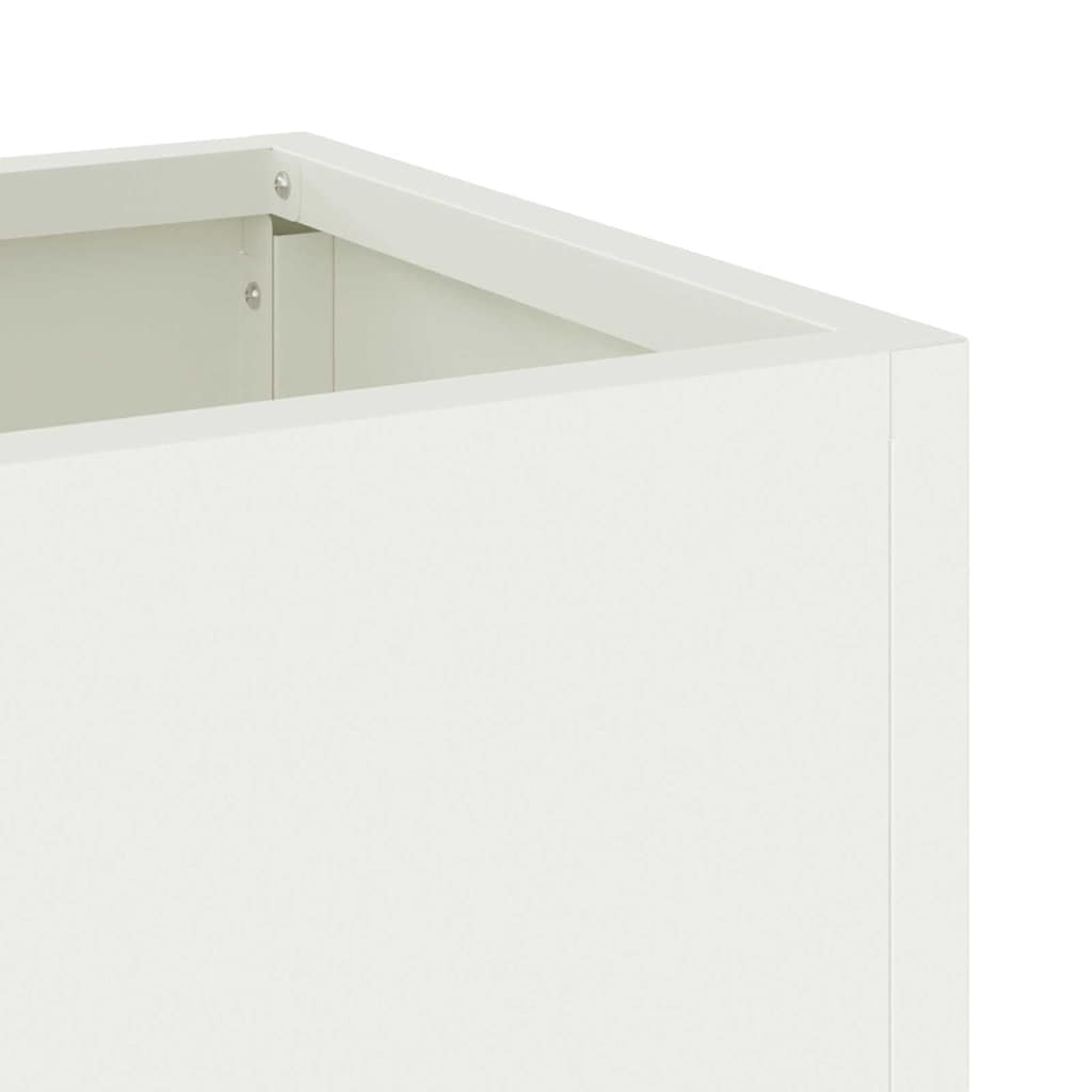 Vaso da Giardino Rialzato Bianco 60 x 26 x 48 cm Acciaio