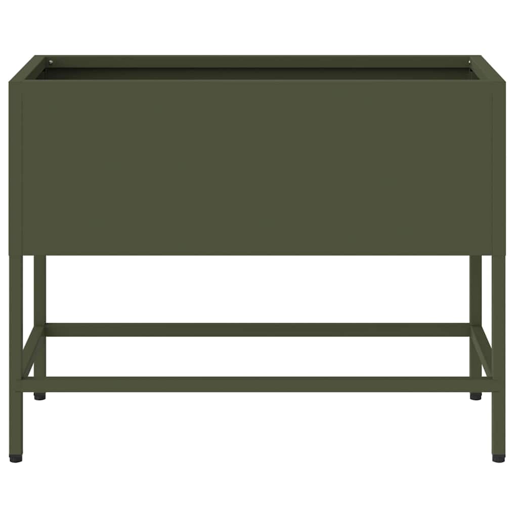 Vaso da Giardino Rialzato Oliver verde 60 x 26 x 45 cm Acciaio