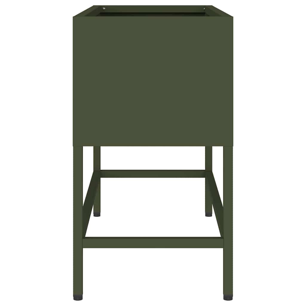 Vaso da Giardino Rialzato Oliver verde 60 x 26 x 45 cm Acciaio