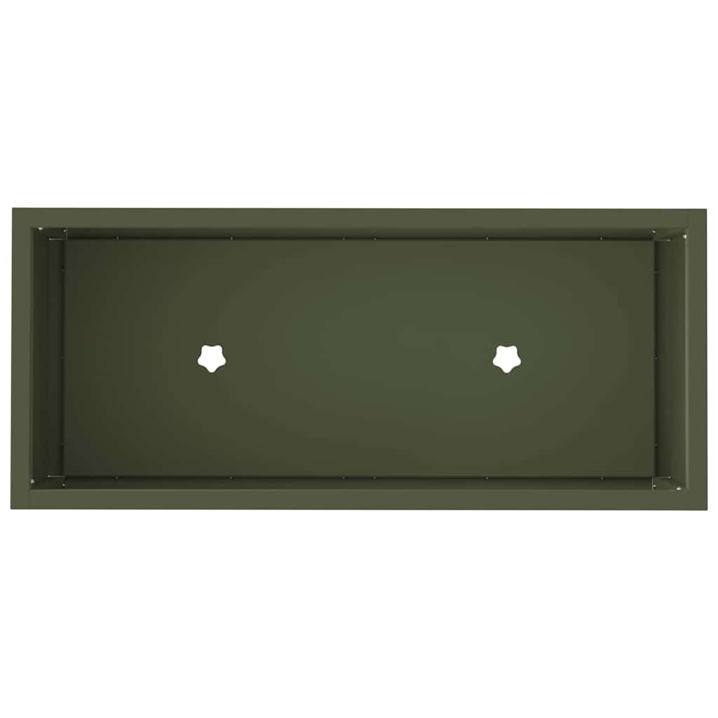Vaso da Giardino Rialzato Oliver verde 60 x 26 x 45 cm Acciaio