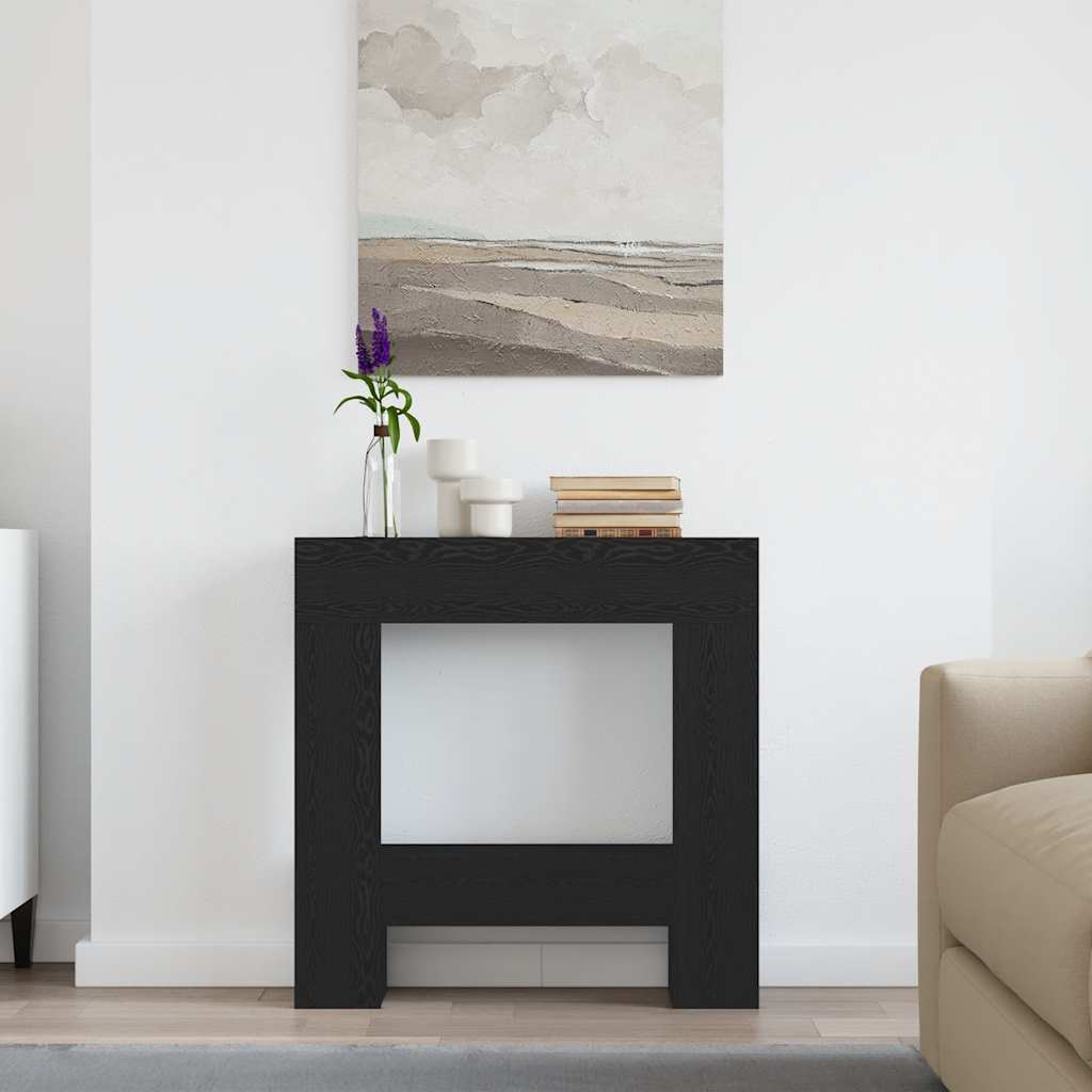 Cornice per Camino Rovere Nero 81x18x82 cm in Truciolato