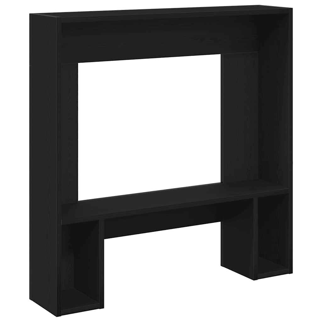 Cornice per Camino Rovere Nero 81x18x82 cm in Truciolato