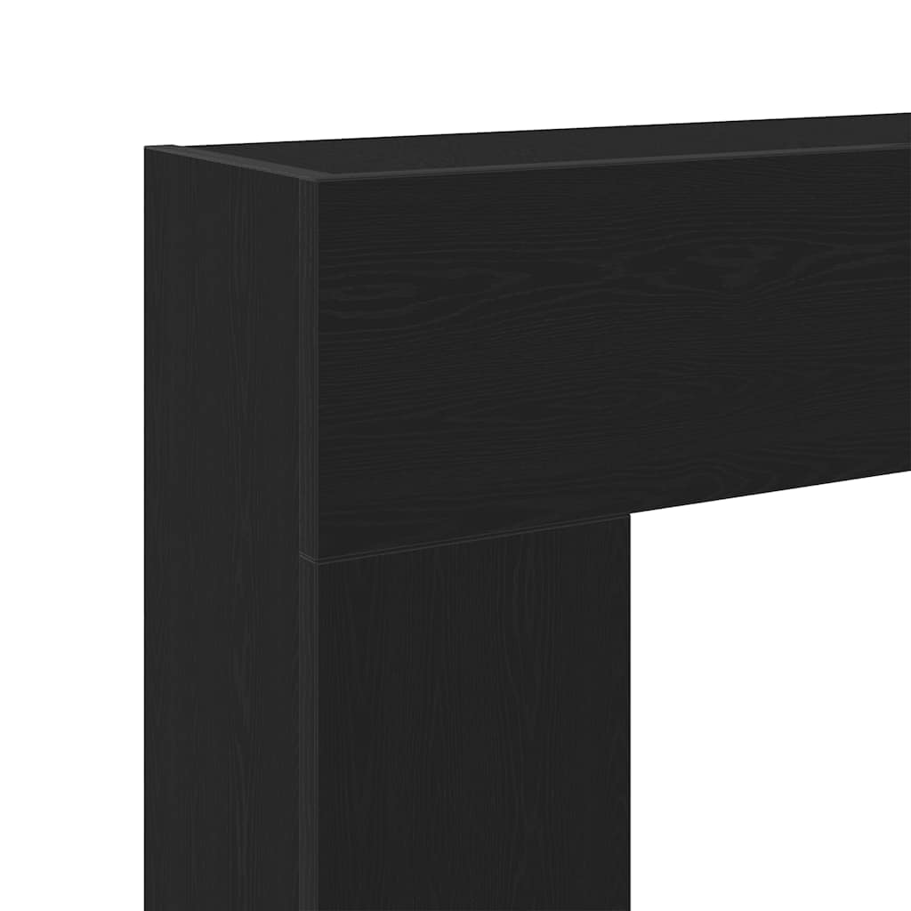 Cornice per Camino Rovere Nero 81x18x82 cm in Truciolato