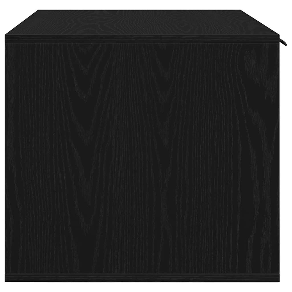 Lettiera per gatti in rovere nero 80x50x45 cm in legno ingegnerizzato