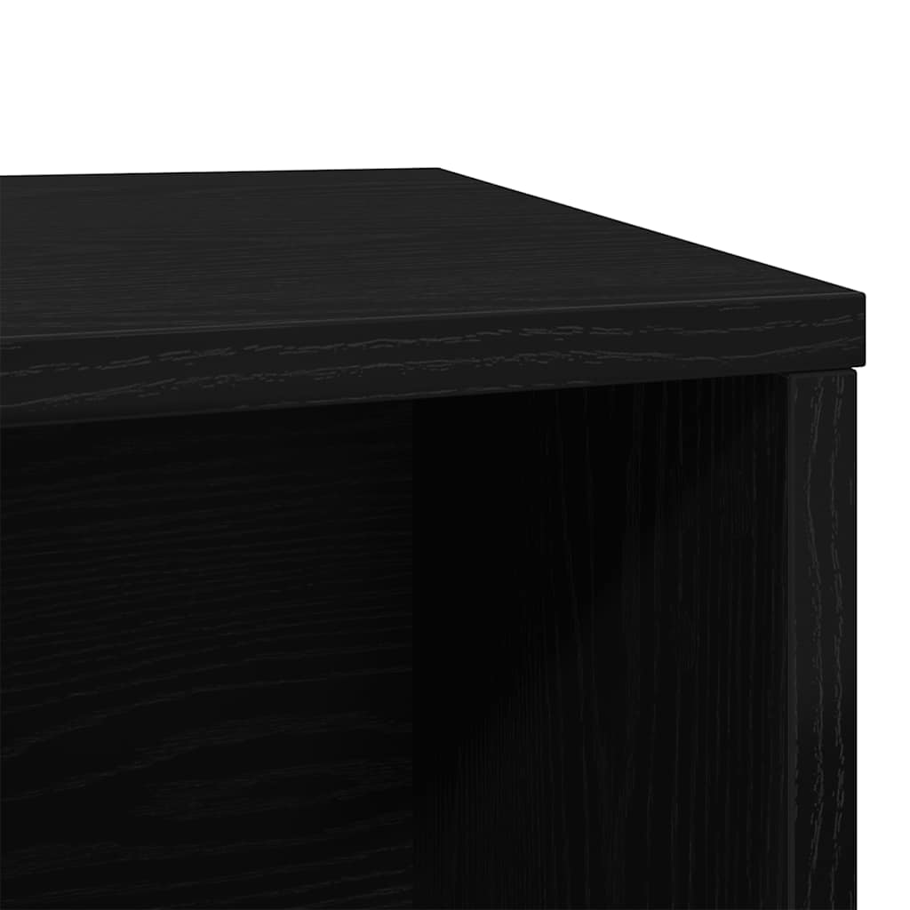 Lettiera per gatti in rovere nero 80x50x45 cm in legno ingegnerizzato