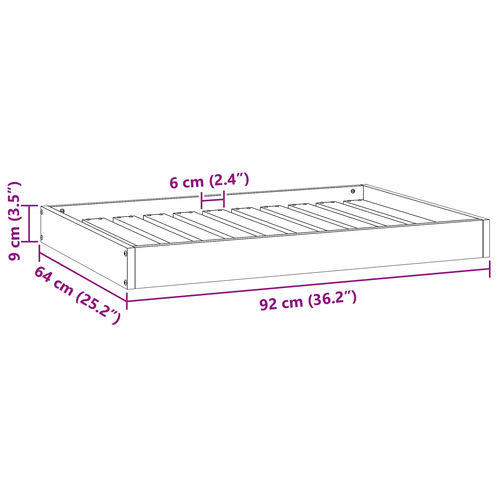 Letto per Cani Marrone cerato 92 x 64 x 9 cm