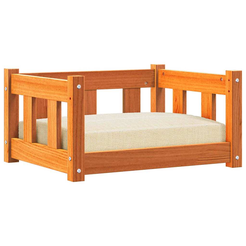 Letto per Cani 55 x 45 x 28 cm Legno Massello di Pino