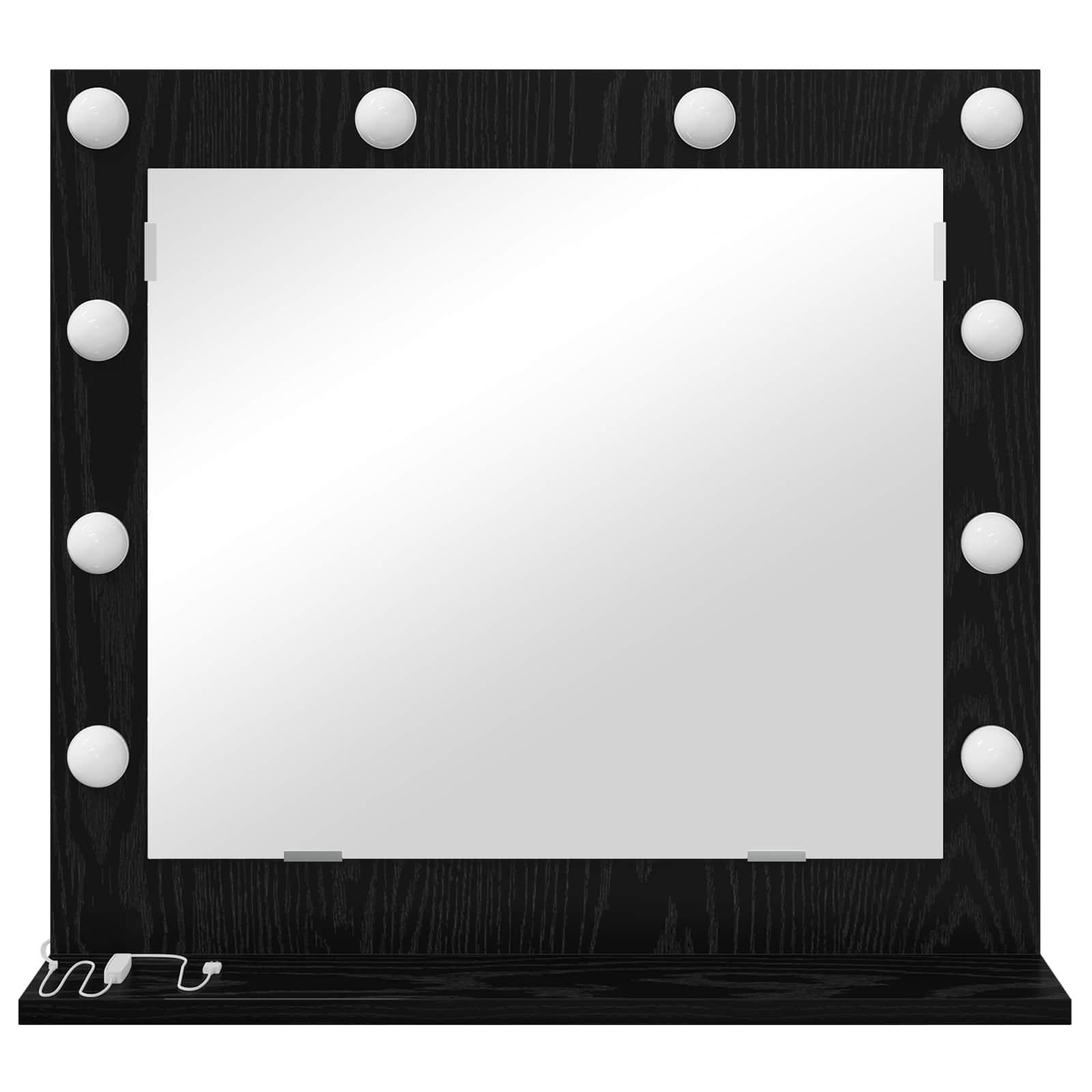 Specchio da Vanità Rovere Nero 60 x 55 x 18 cm Rettangolare