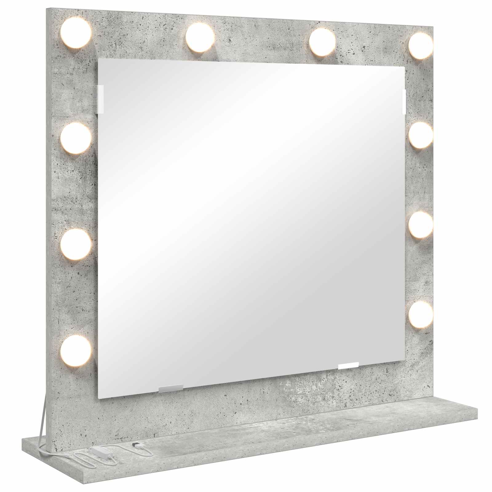 Specchio da Vanità Grigio cemento 60 x 55 x 18 cm Rettangolare