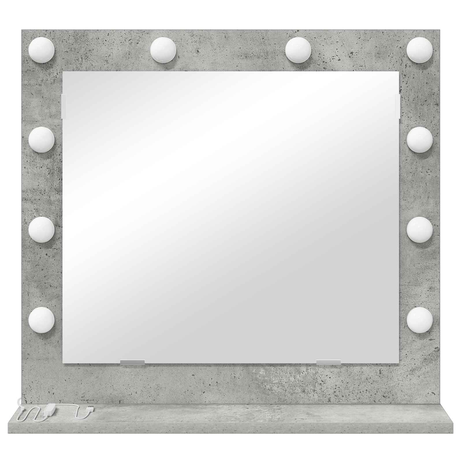 Specchio da Vanità Grigio cemento 60 x 55 x 18 cm Rettangolare