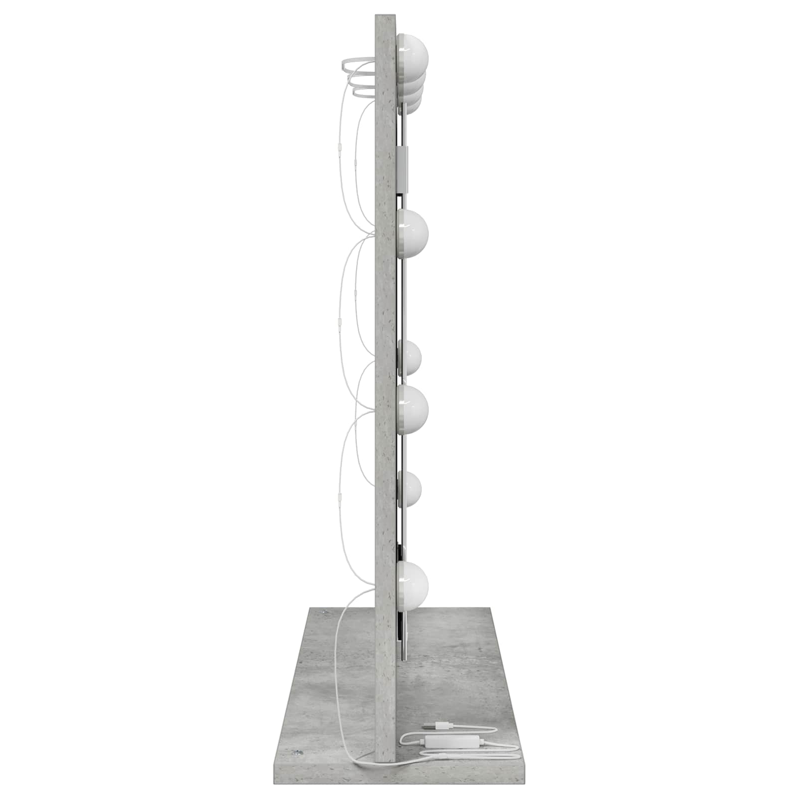 Specchio da Vanità Grigio cemento 60 x 55 x 18 cm Rettangolare