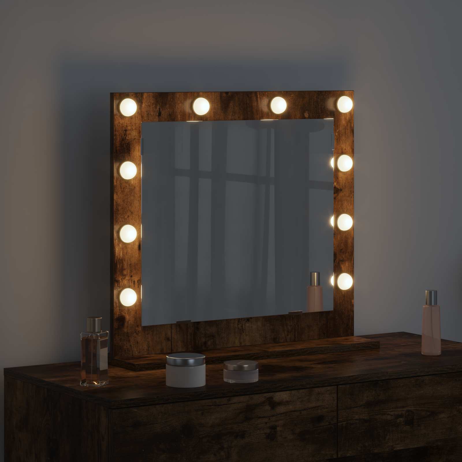 Specchio da Vanità Rovere fumé 60 x 55 x 18 cm Rettangolare