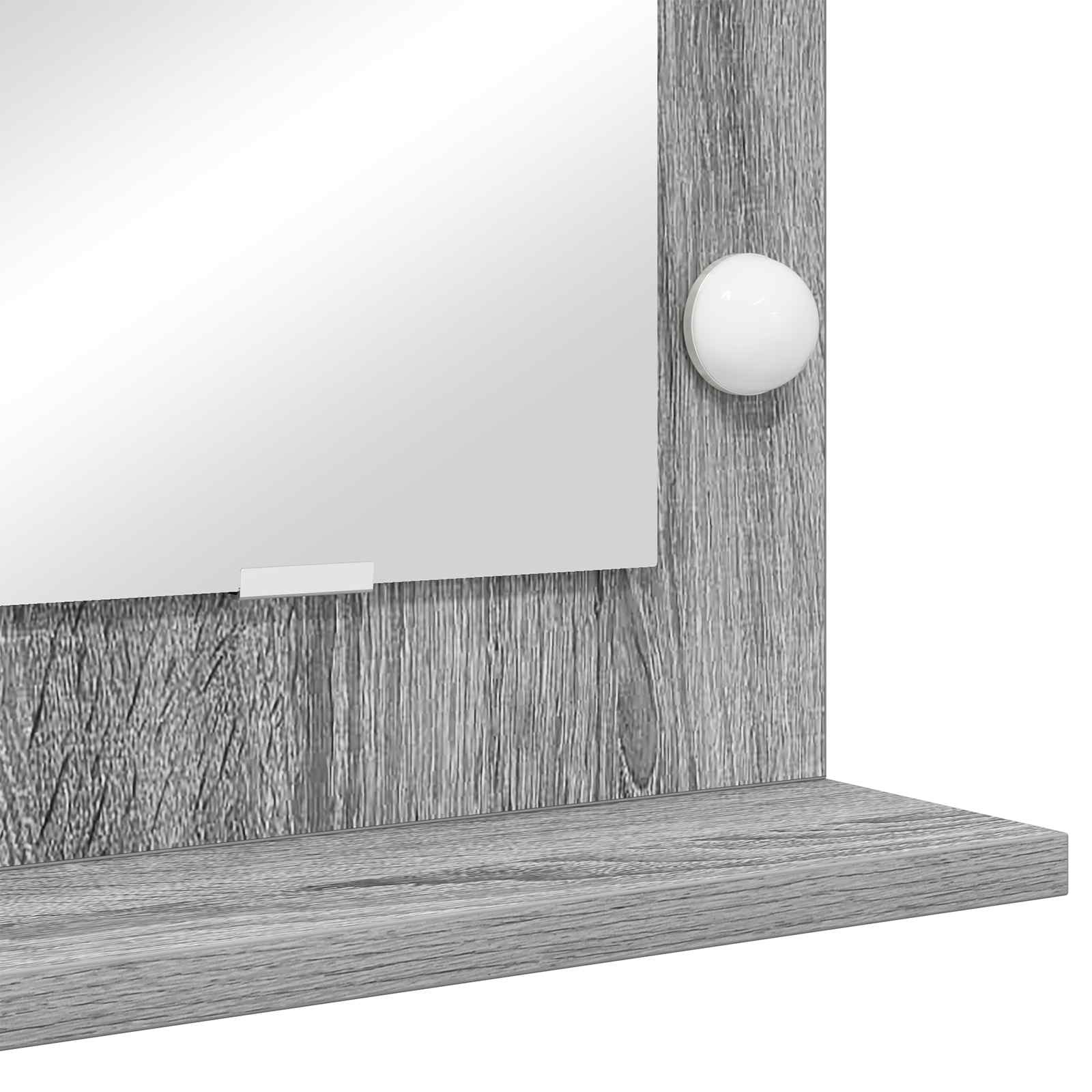 Specchio da Vanità Grigio Sonoma 60 x 55 x 18 cm Rettangolare