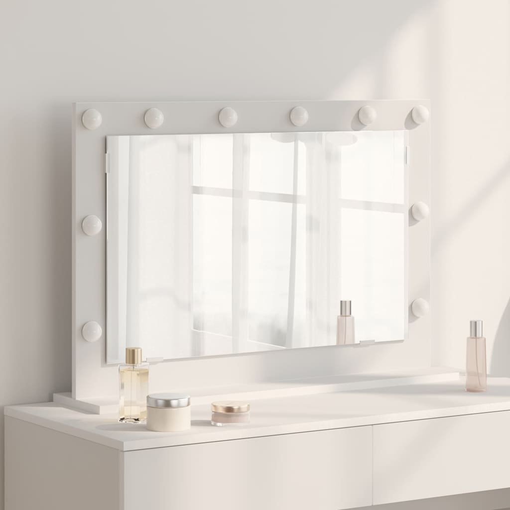 Specchio da Vanità Bianco 80 x 15 x 18 cm Rettangolare