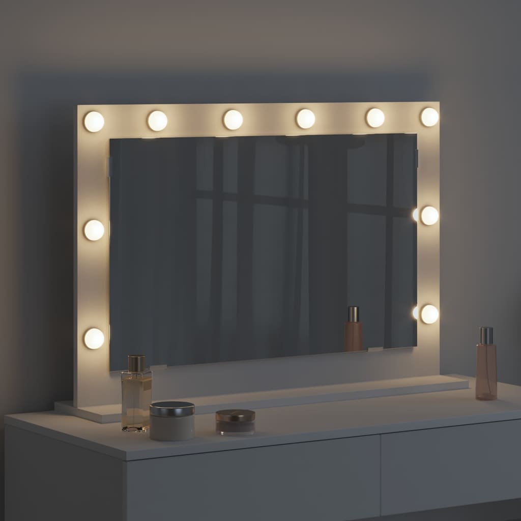 Specchio da Vanità Bianco 80 x 15 x 18 cm Rettangolare
