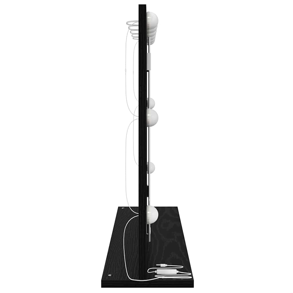 Specchio da Vanità Rovere Nero 80 x 15 x 18 cm Rettangolare