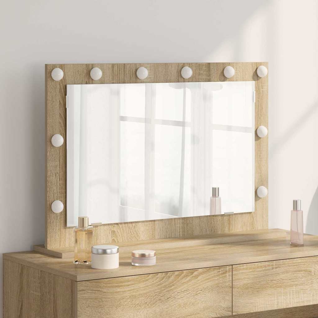 Specchio da Vanità Rovere Sonoma 80 x 55 x 18 cm Rettangolare