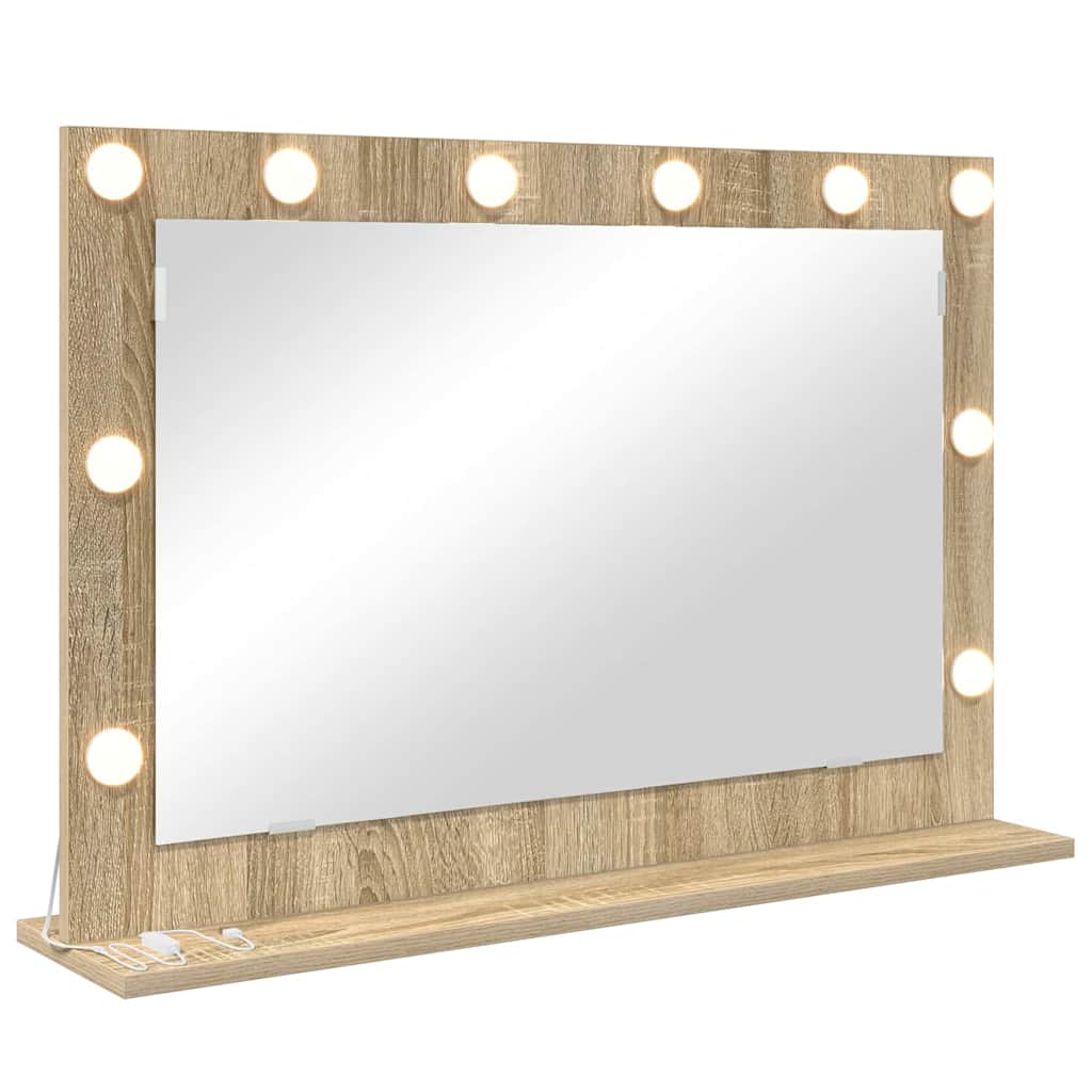 Specchio da Vanità Rovere Sonoma 80 x 55 x 18 cm Rettangolare