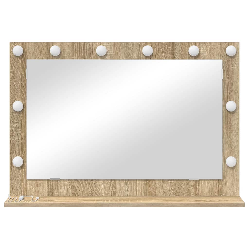 Specchio da Vanità Rovere Sonoma 80 x 55 x 18 cm Rettangolare