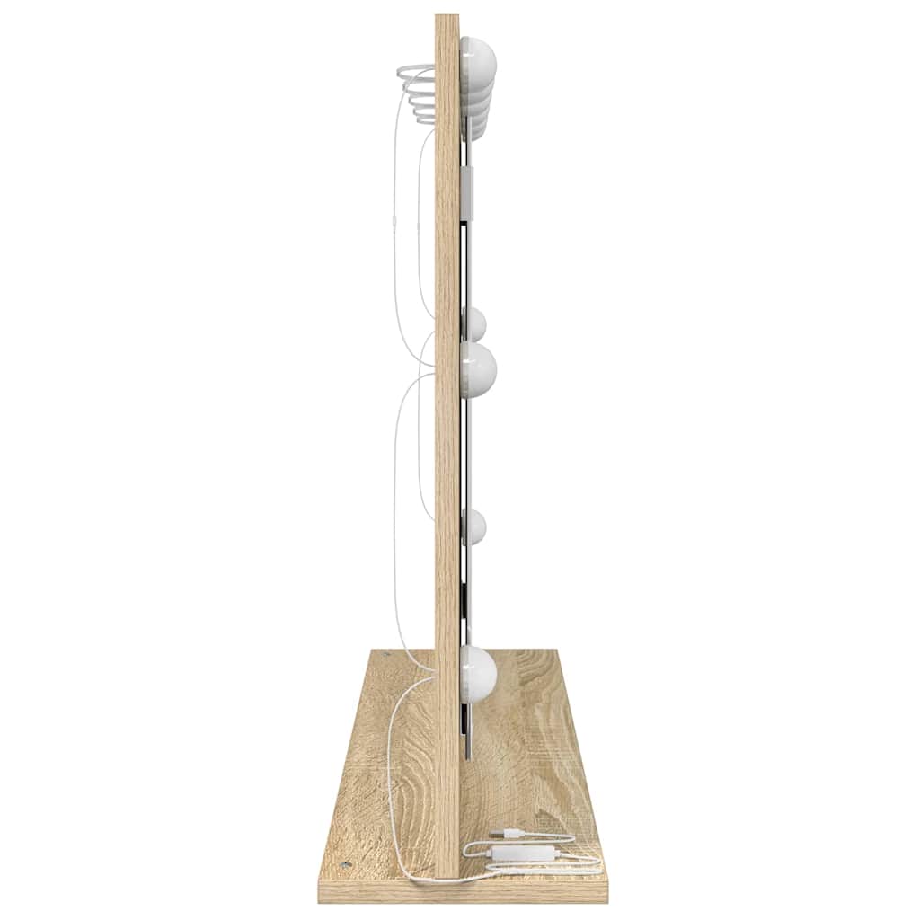 Specchio da Vanità Rovere Sonoma 80 x 55 x 18 cm Rettangolare