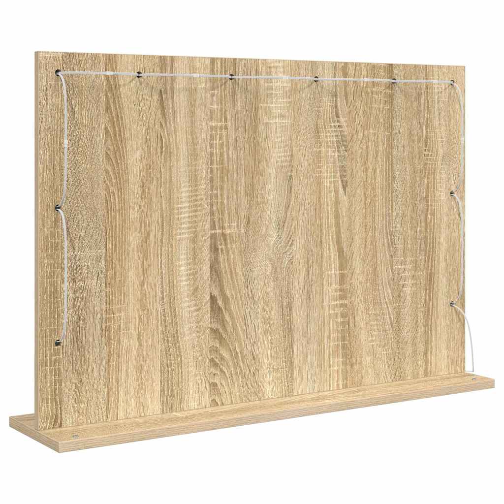 Specchio da Vanità Rovere Sonoma 80 x 55 x 18 cm Rettangolare