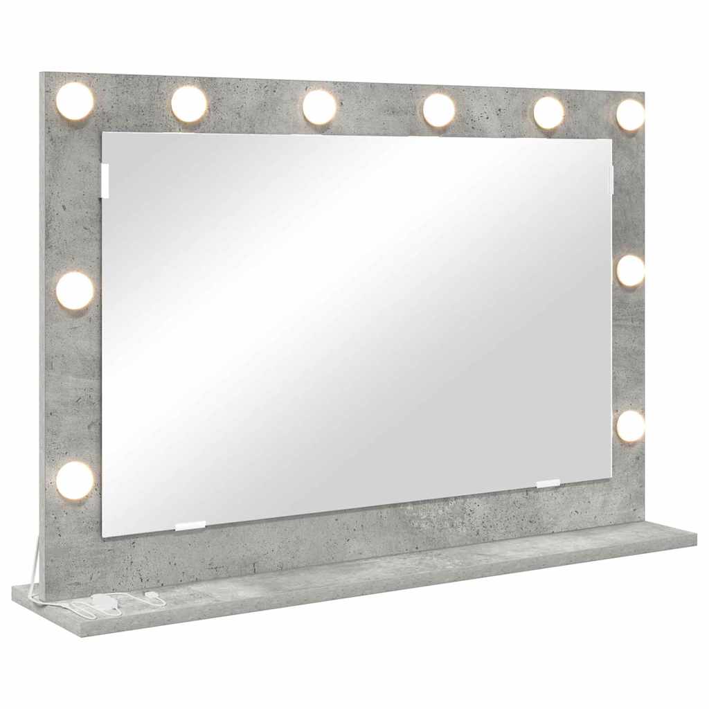 Specchio da Vanità Grigio cemento 80 x 55 x 18 cm Rettangolare