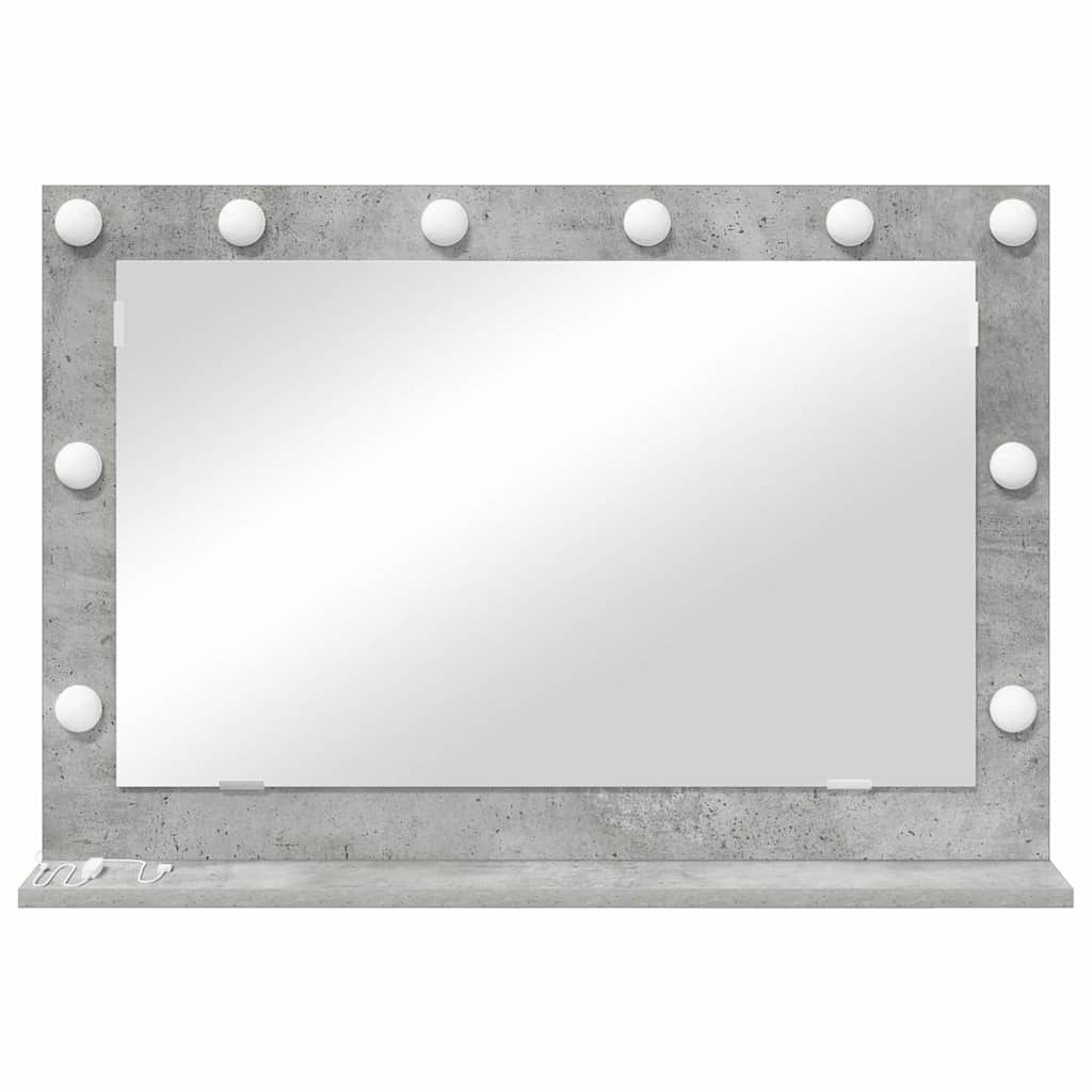 Specchio da Vanità Grigio cemento 80 x 55 x 18 cm Rettangolare