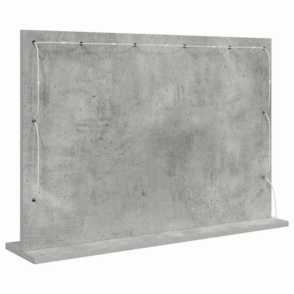 Specchio da Vanità Grigio cemento 80 x 55 x 18 cm Rettangolare