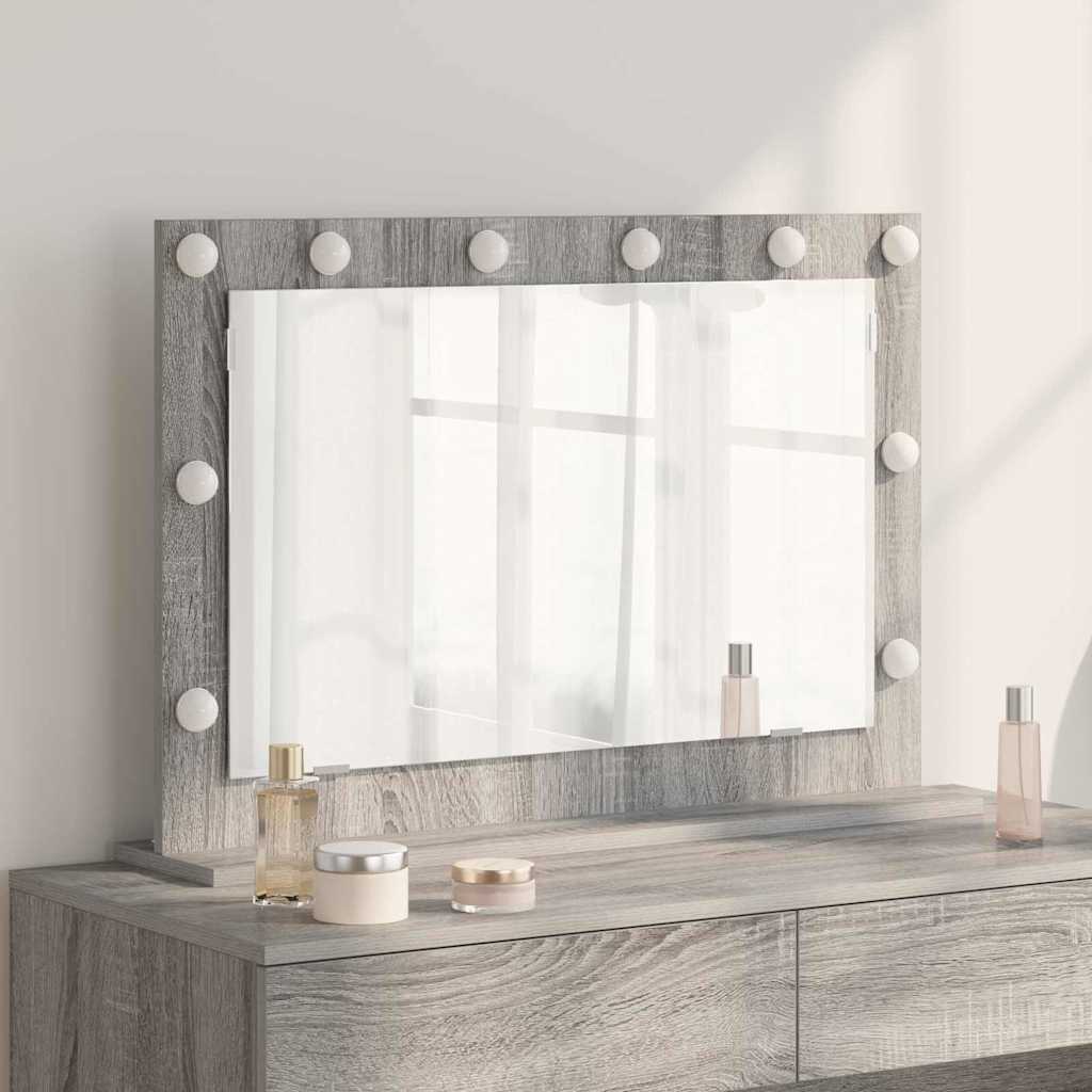 Specchio da Vanità Grigio Sonoma 80 x 55 x 18 cm Rettangolare