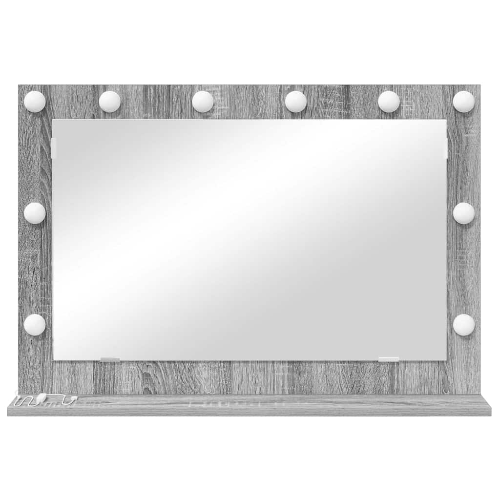 Specchio da Vanità Grigio Sonoma 80 x 55 x 18 cm Rettangolare
