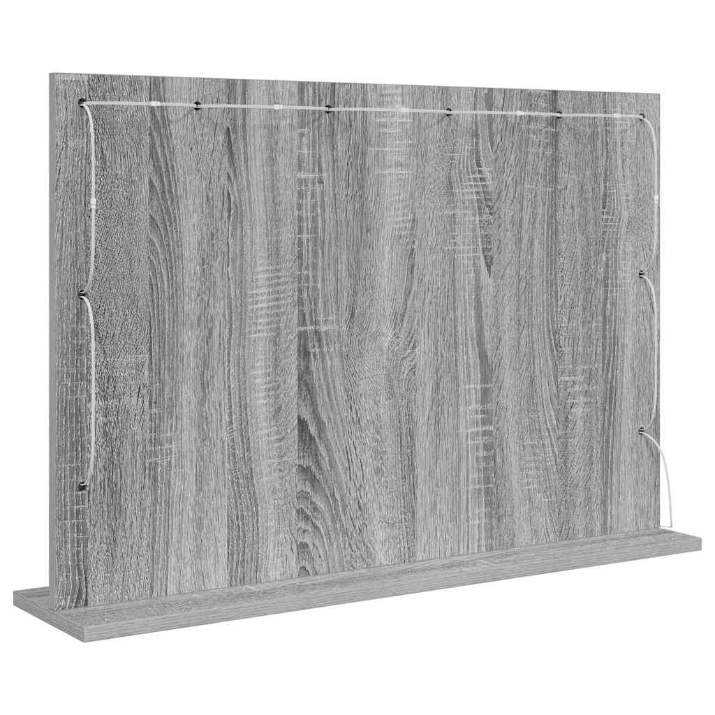 Specchio da Vanità Grigio Sonoma 80 x 55 x 18 cm Rettangolare