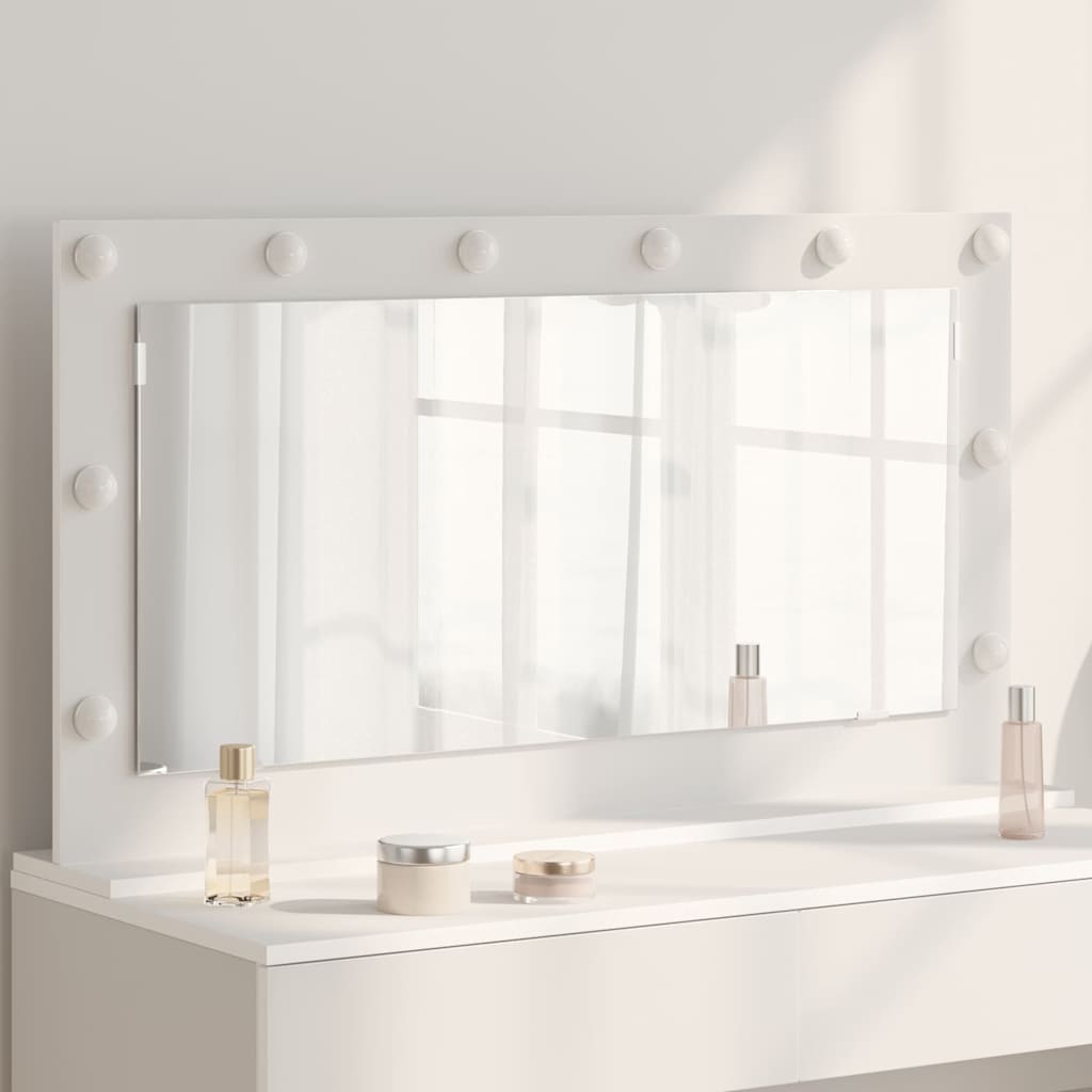Specchio da Vanità Bianco 100 x 55 x 18 cm Rettangolare