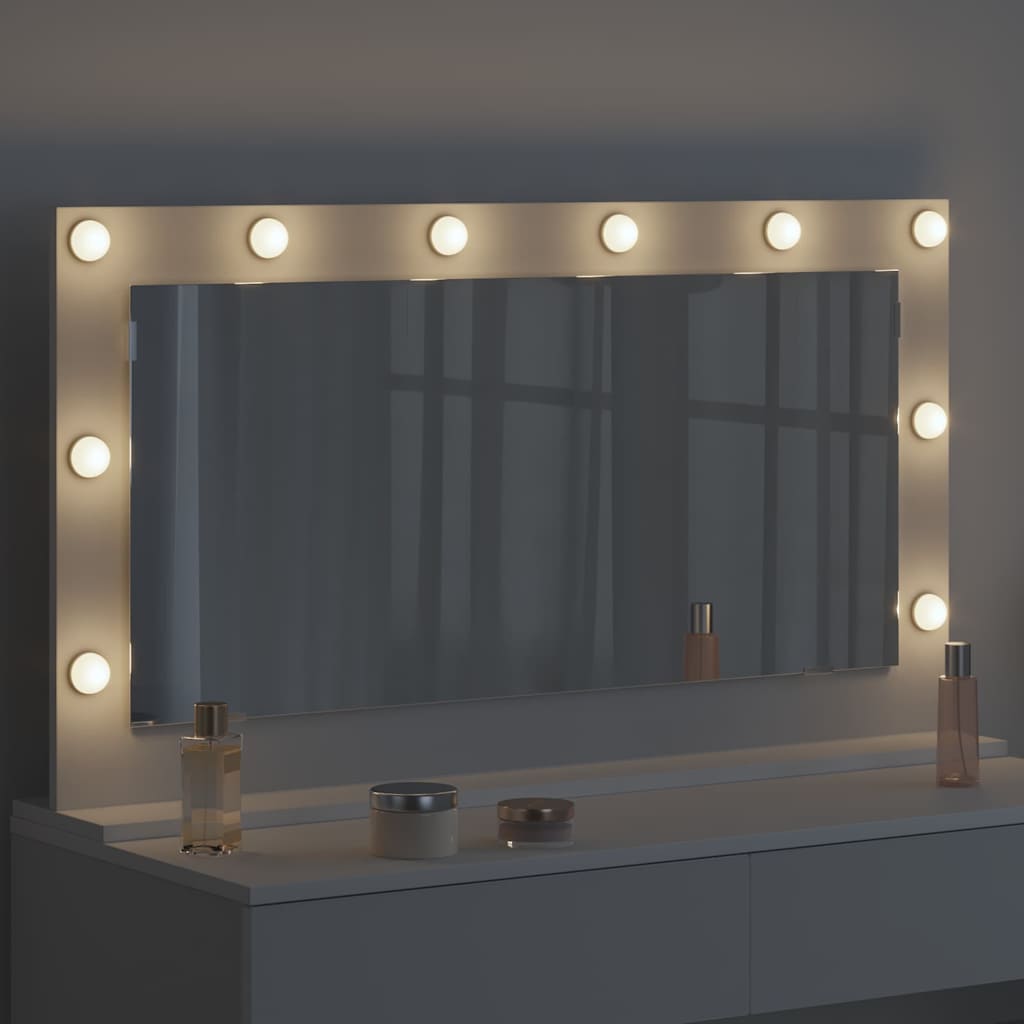 Specchio da Vanità Bianco 100 x 55 x 18 cm Rettangolare