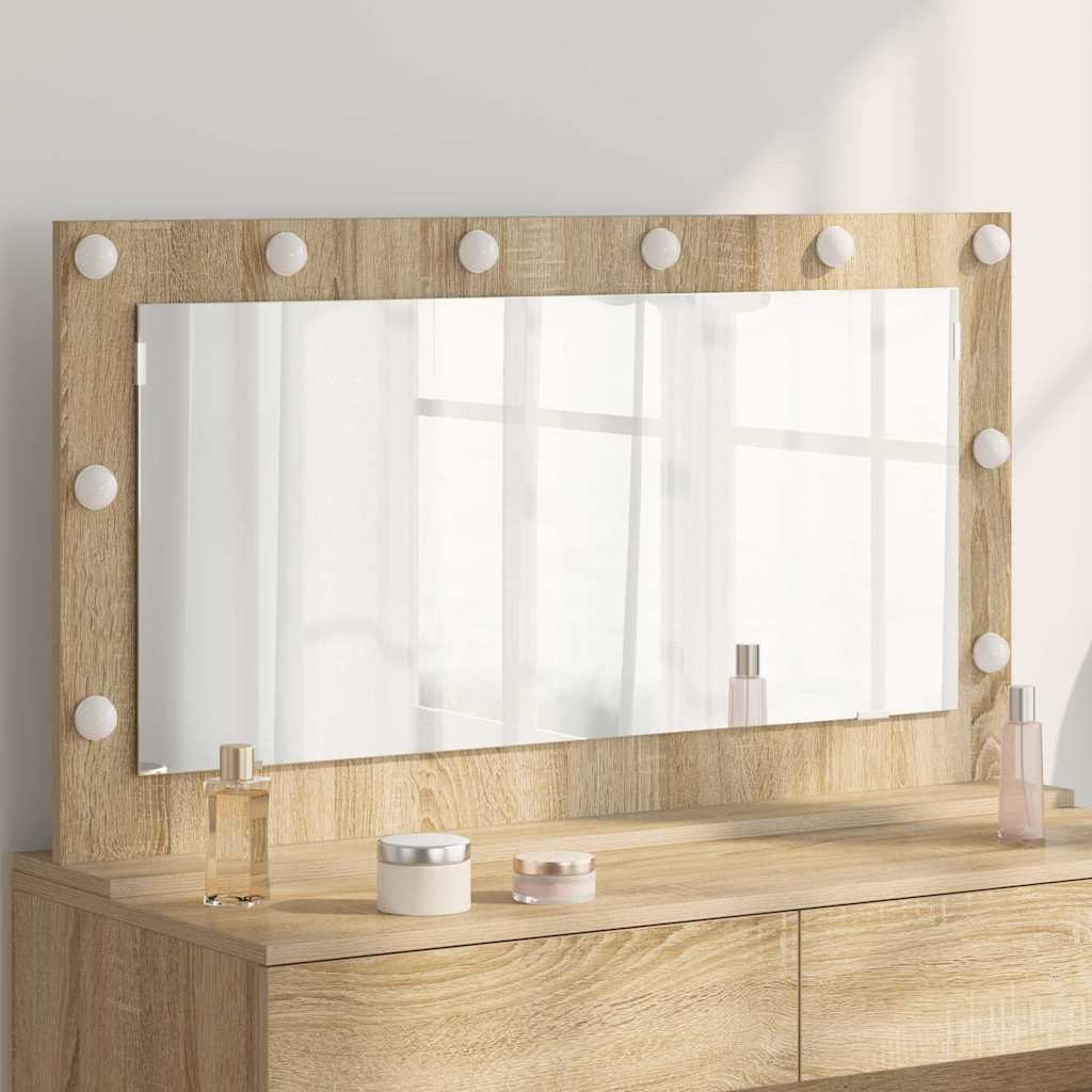 Specchio da Vanità Rovere Sonoma 100 x 55 x 18 cm Rettangolare