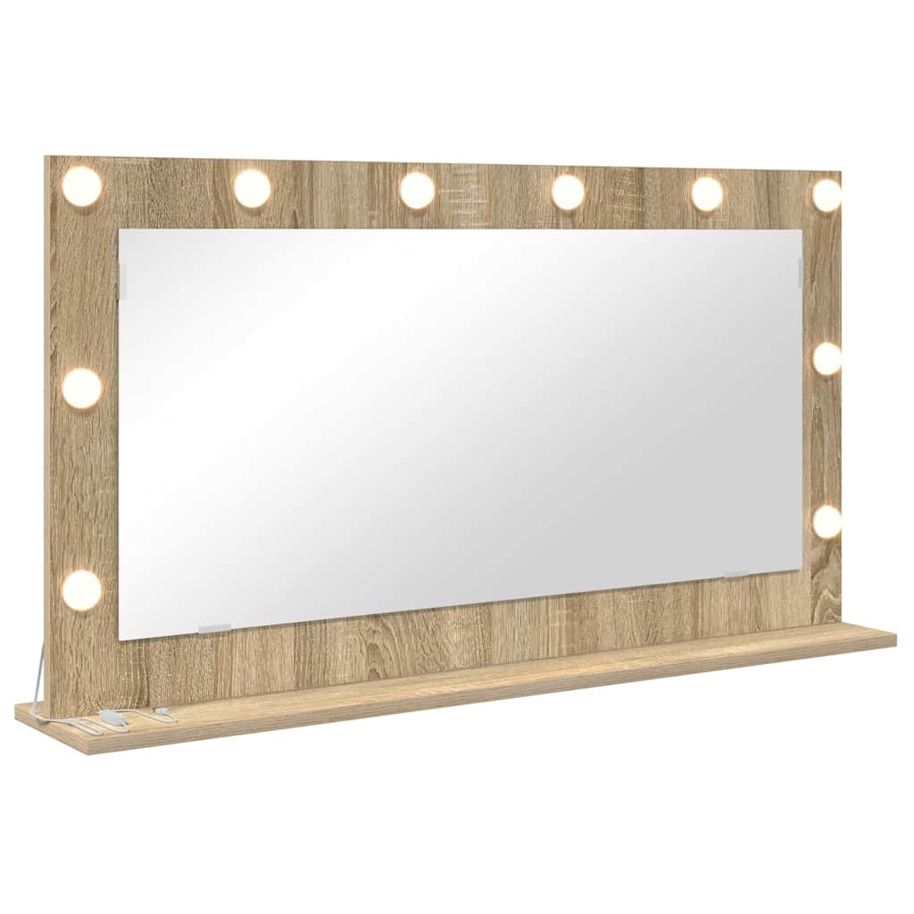 Specchio da Vanità Rovere Sonoma 100 x 55 x 18 cm Rettangolare