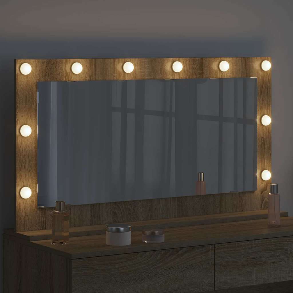 Specchio da Vanità Rovere Sonoma 100 x 55 x 18 cm Rettangolare