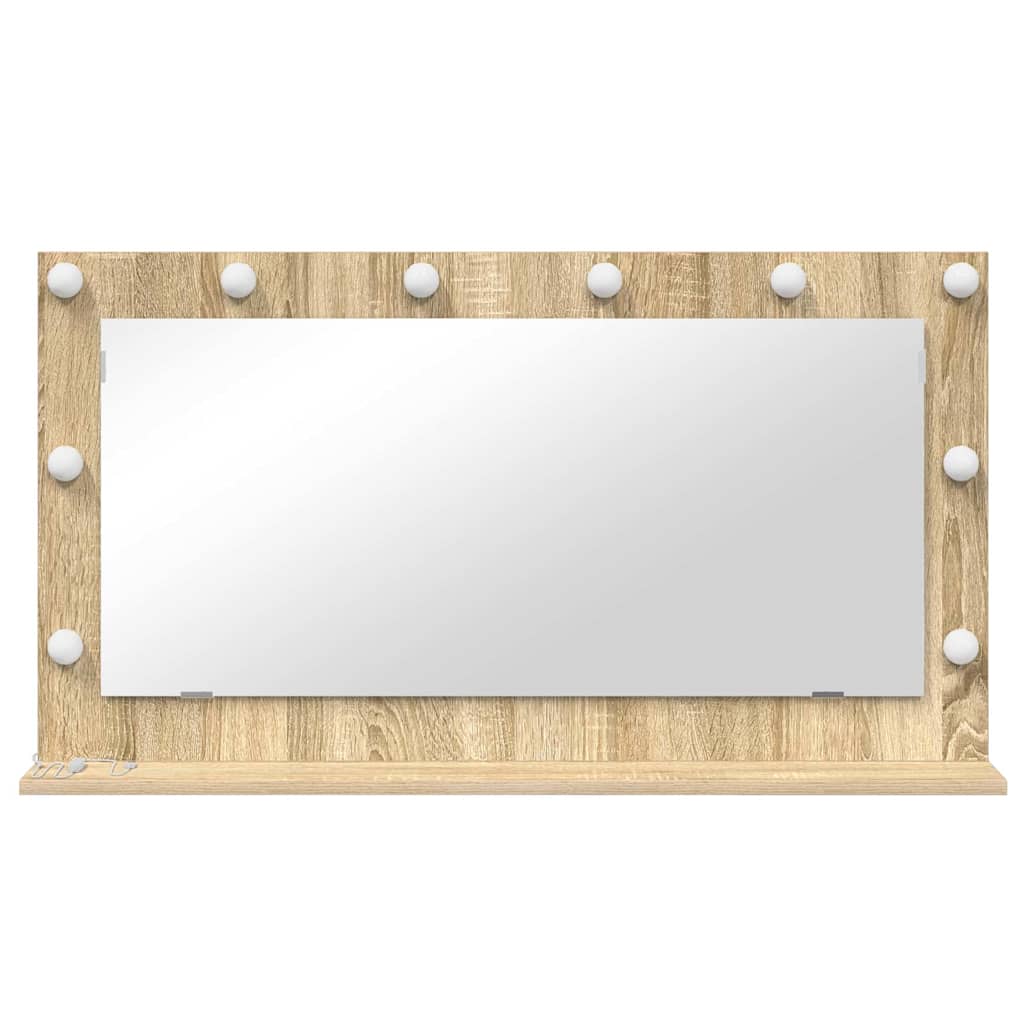 Specchio da Vanità Rovere Sonoma 100 x 55 x 18 cm Rettangolare