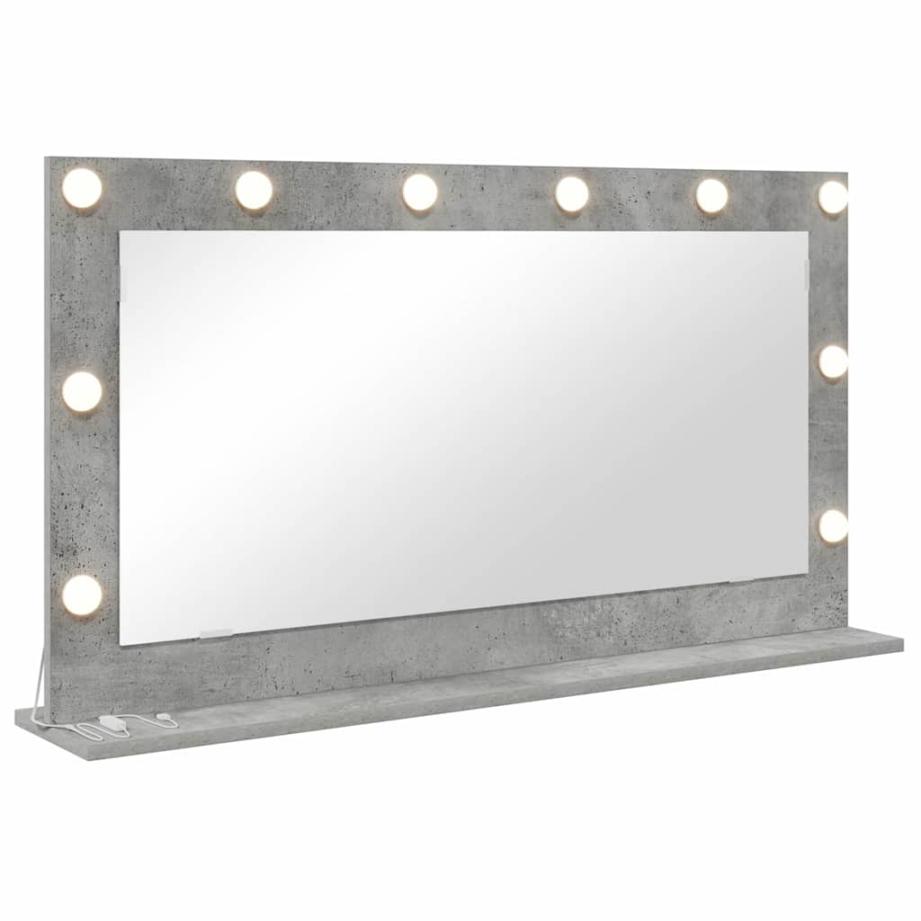 Specchio da Vanità Grigio cemento 100 x 55 x 18 cm Rettangolare