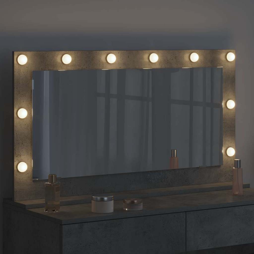 Specchio da Vanità Grigio cemento 100 x 55 x 18 cm Rettangolare