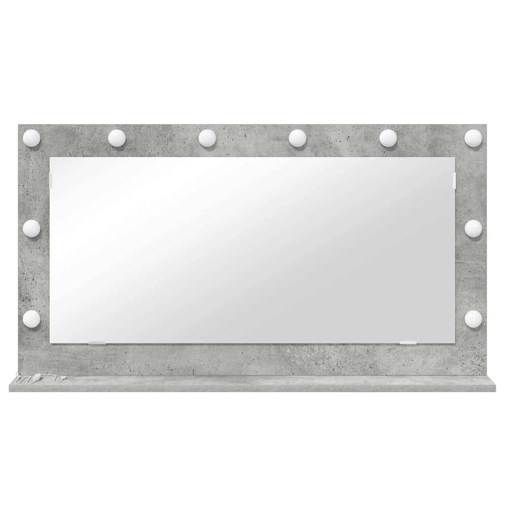 Specchio da Vanità Grigio cemento 100 x 55 x 18 cm Rettangolare